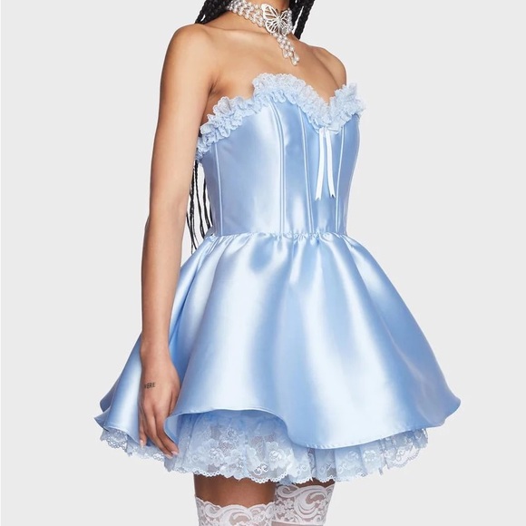 **SOLD** Dollskill Forever Fancy Corset Dress - Baby Blue - Picture 3 of 5